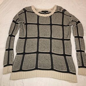 Cream and black oversized sweater