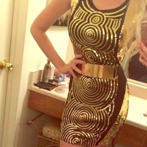 Gold sequin dress