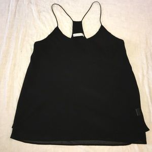 Flowy black race back tank top