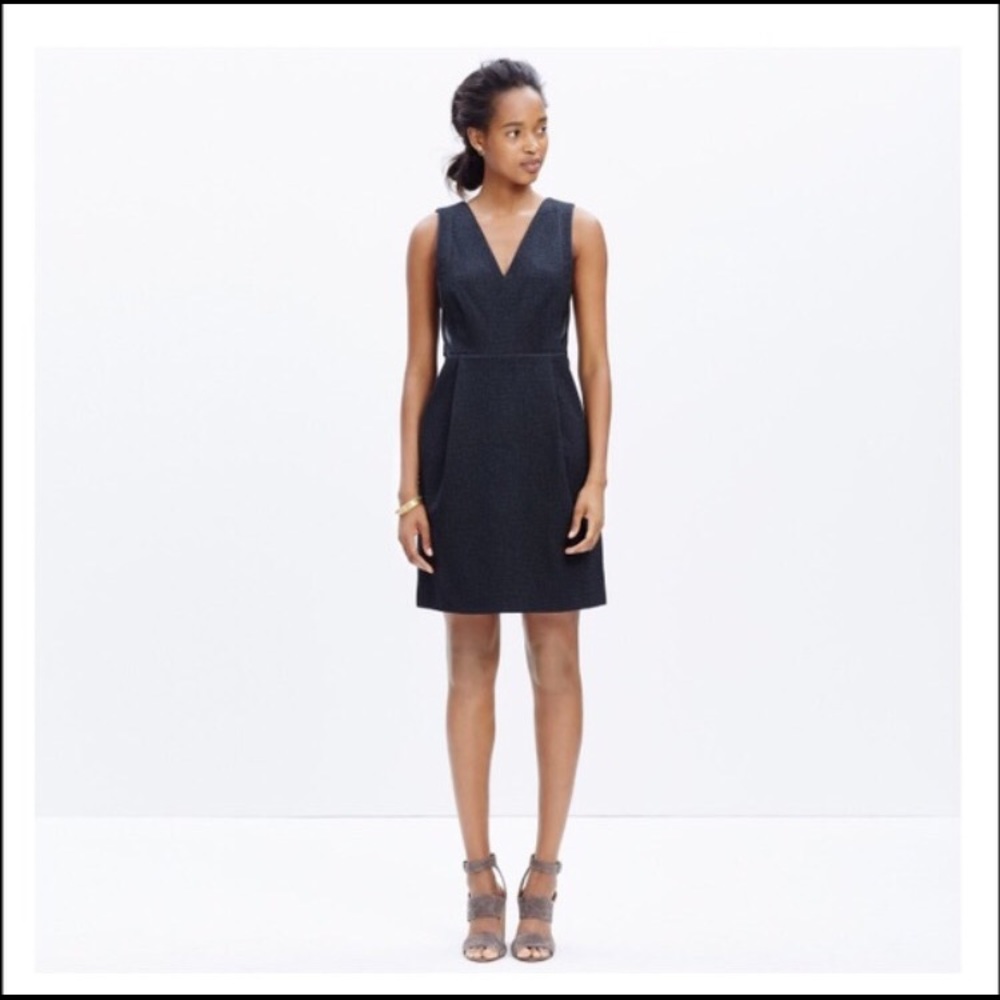 Madewell Leather-Inset Ponte Dress