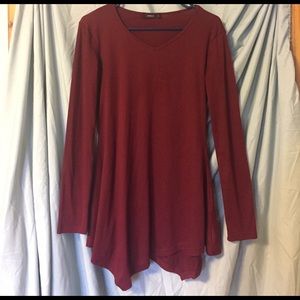 Deep red flowy shirt