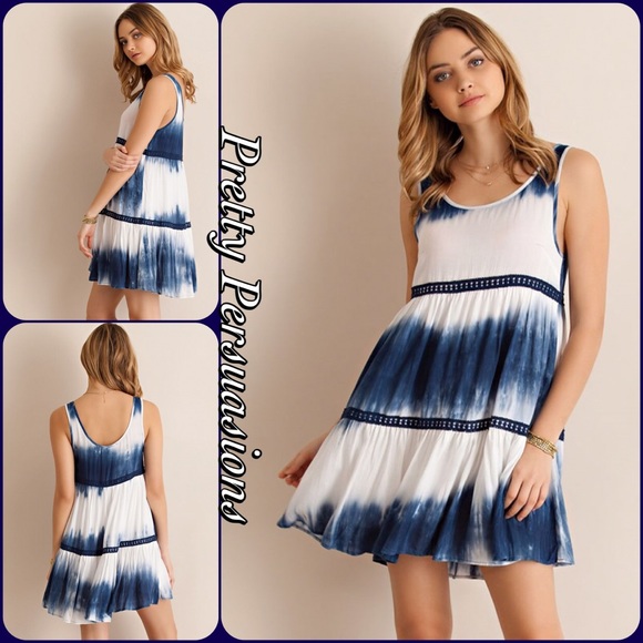 NWT Crochet Trim Tie Dyed Slip Dress - Picture 8 of 8