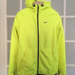 Women's highlighter yellow Nike Hooded zip up