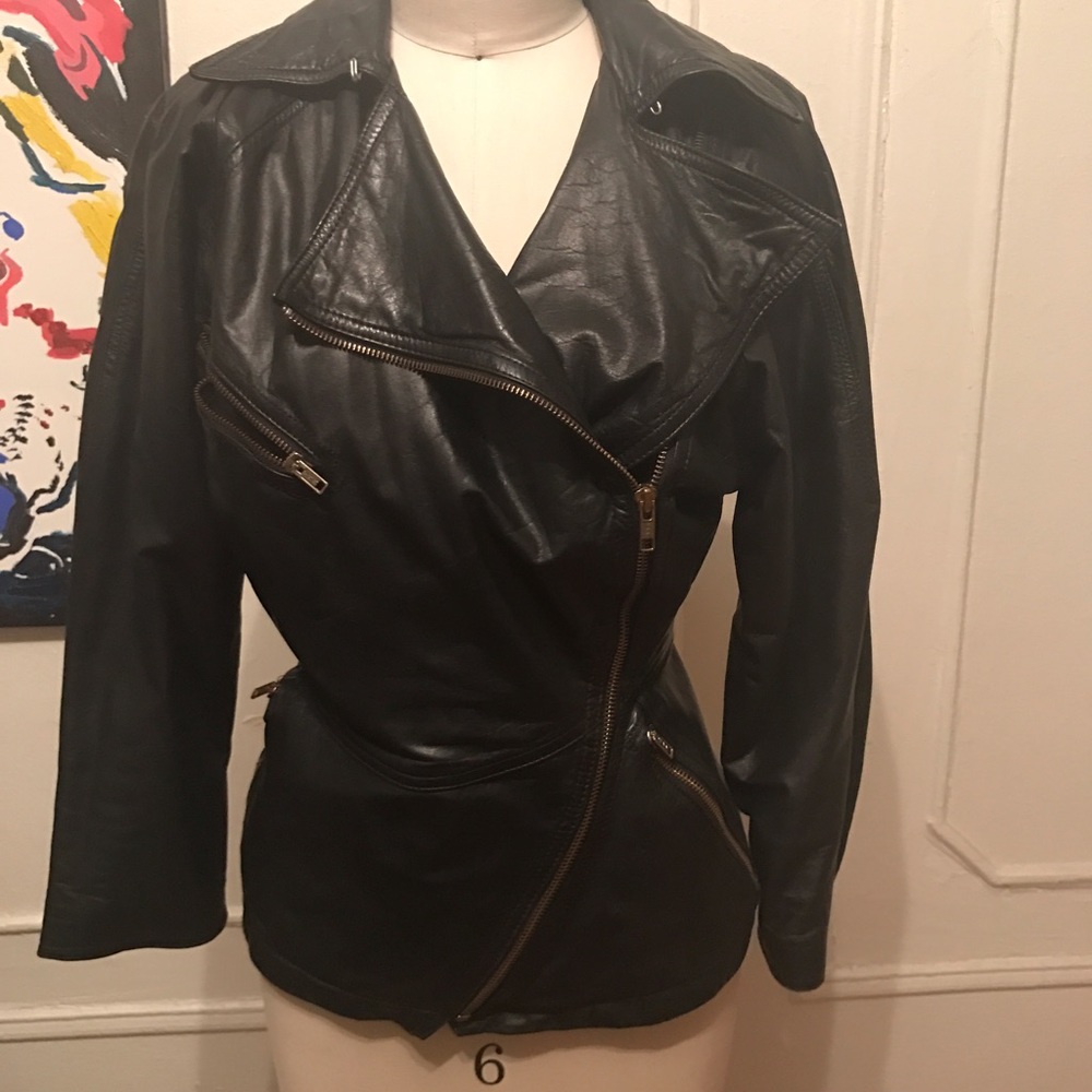 Vintage Balmain style leather jacket