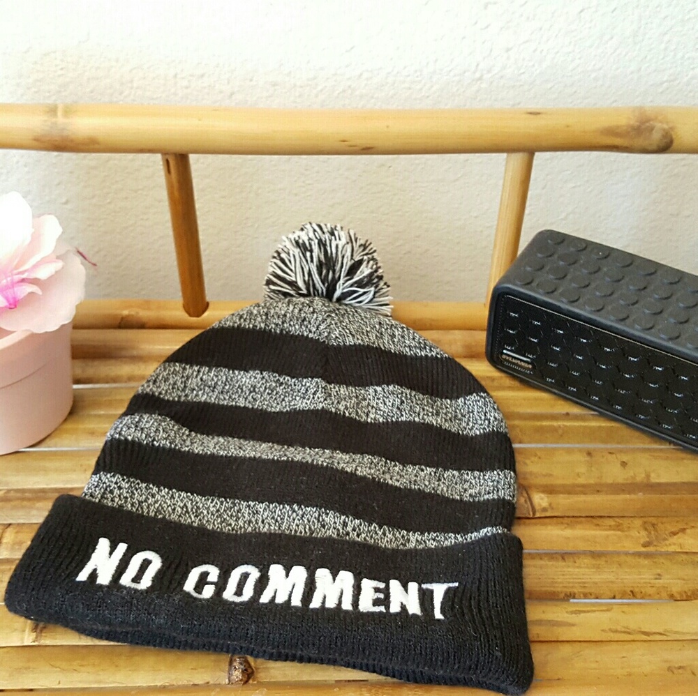 No Commet Beanie with Pompom