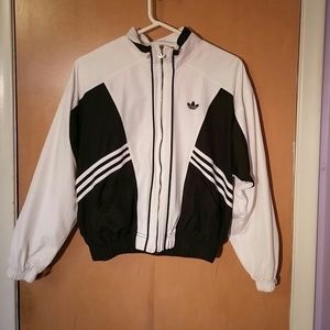 Vintage Adidas Black and White Track Jacket