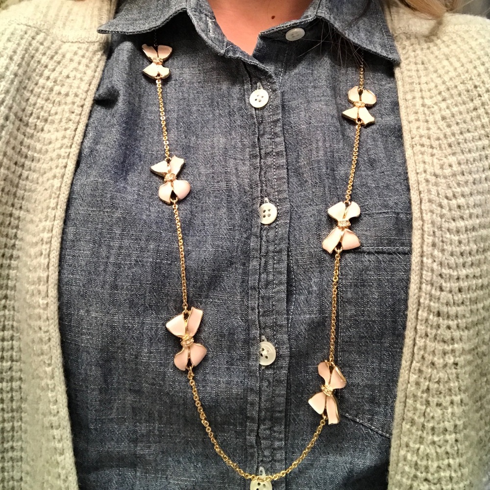 Pink Bow Necklace
