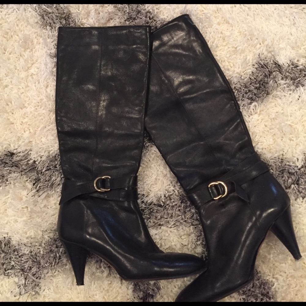 Loeffler Randall kitten heel, knee high boot