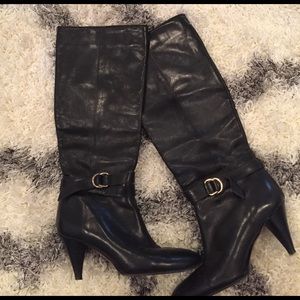 Loeffler Randall kitten heel, knee high boot