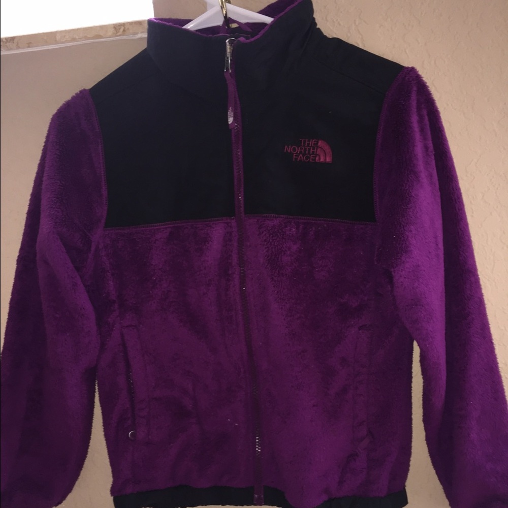 North Face Purple Fleece Jacket size 10/12 kids
