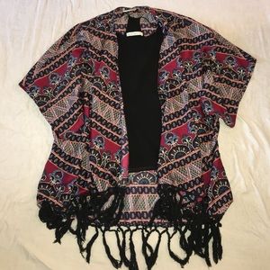 Colorful kimono with tassels on the ends