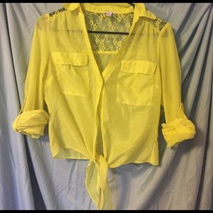 Sheer yellow top