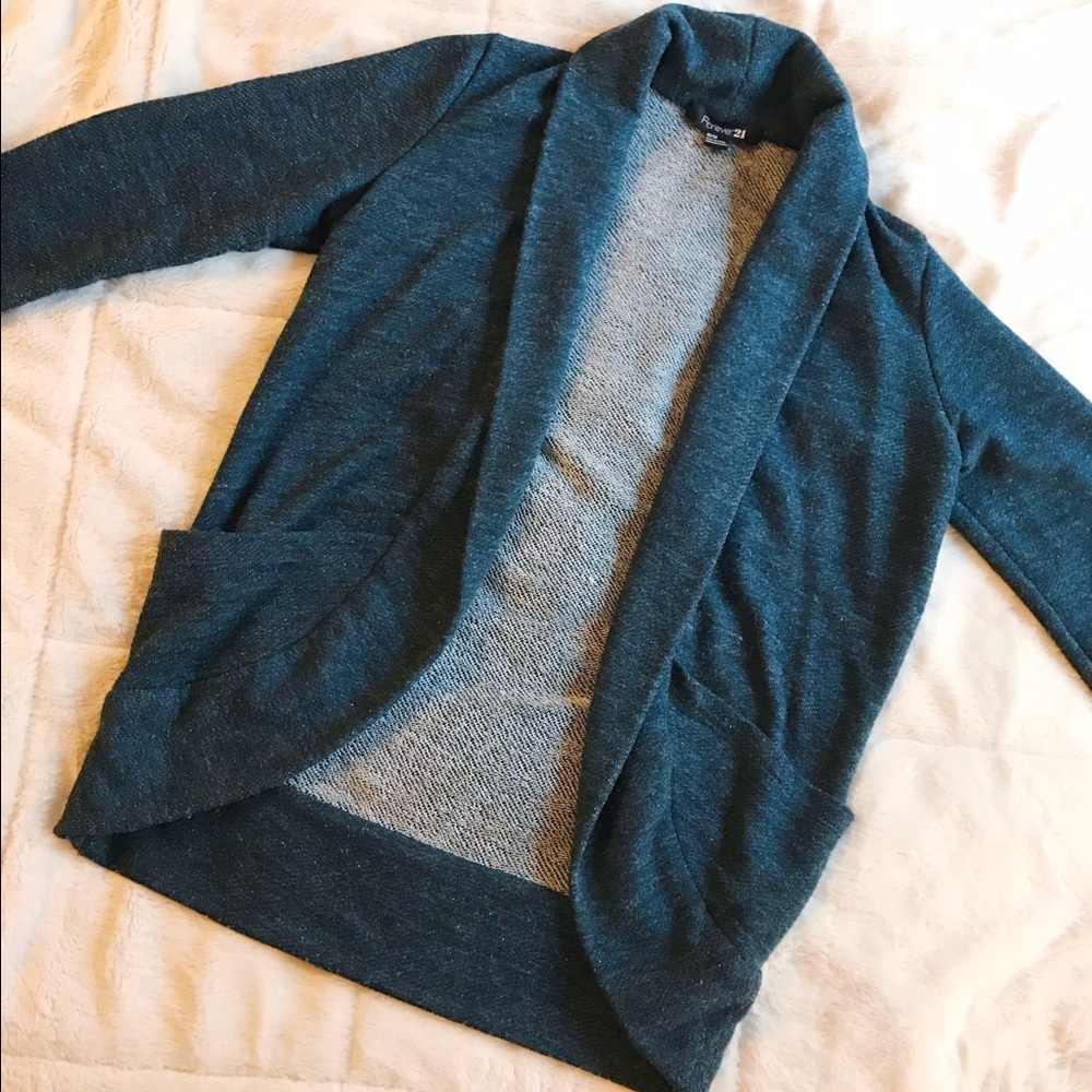 Forever 21 teal cardigan