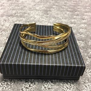 Plated Gold rhinestone cuff