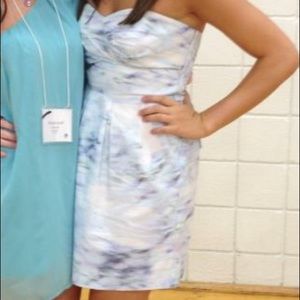 Badgley Mischka Blue White Lavendar Dress