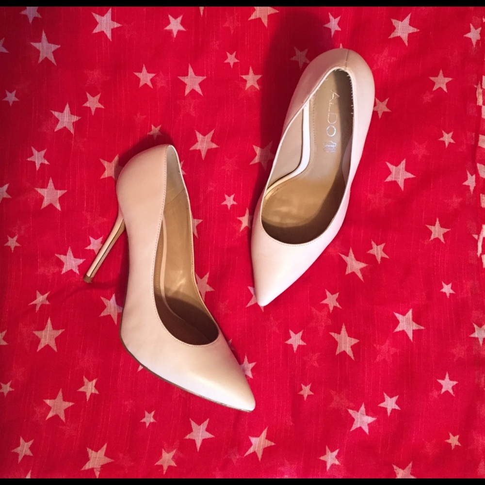 White Aldo Pumps