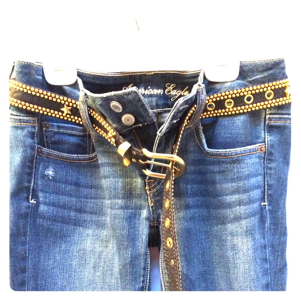 🖤SAND CARLO NEWGorgeous black & gold STAR belt--41"