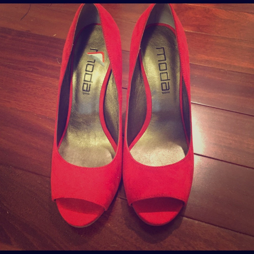 Bright red heels