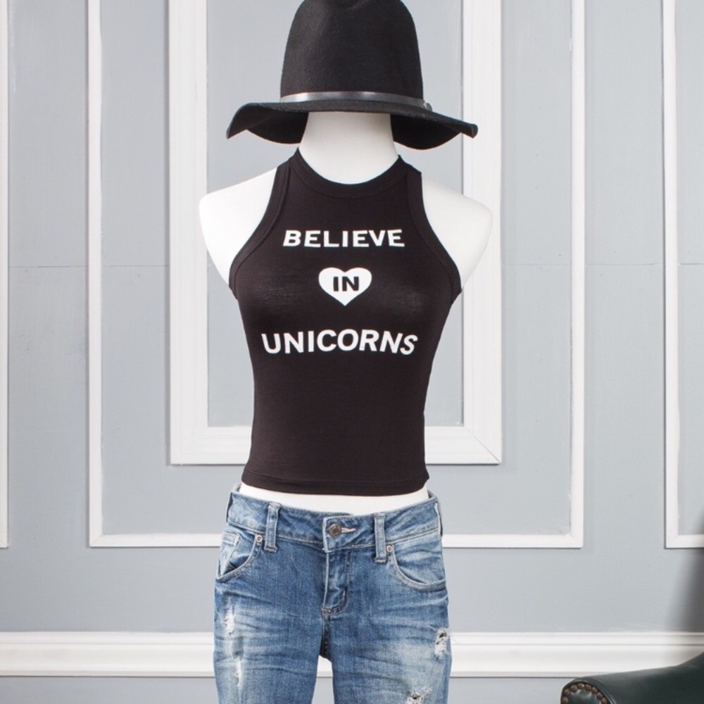 LAST ONE! Black Believe in Unicorns Tank 🦄