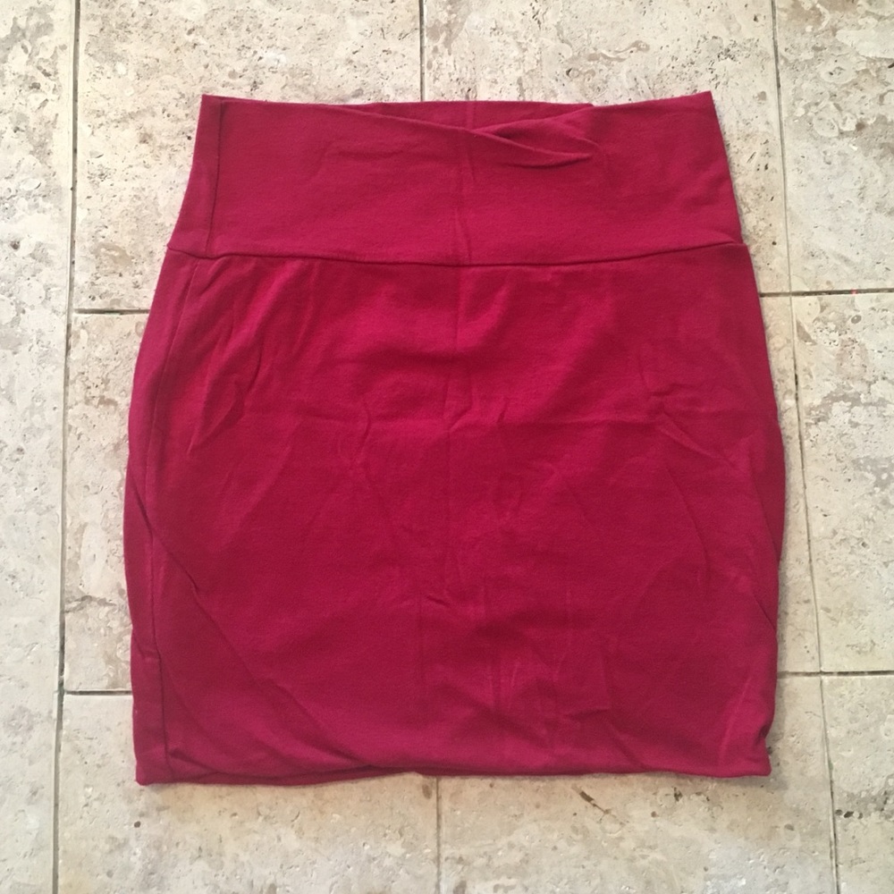 Red mini skirt