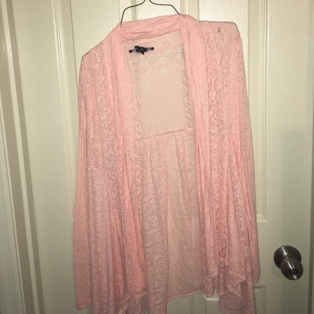 Thin pink long sleeve Cardigan