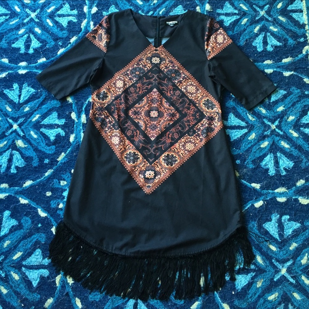 Beautiful Print Fringe Dress
