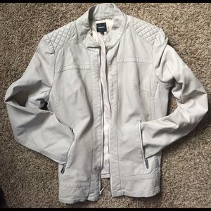 Express gray leather jacket. Size L