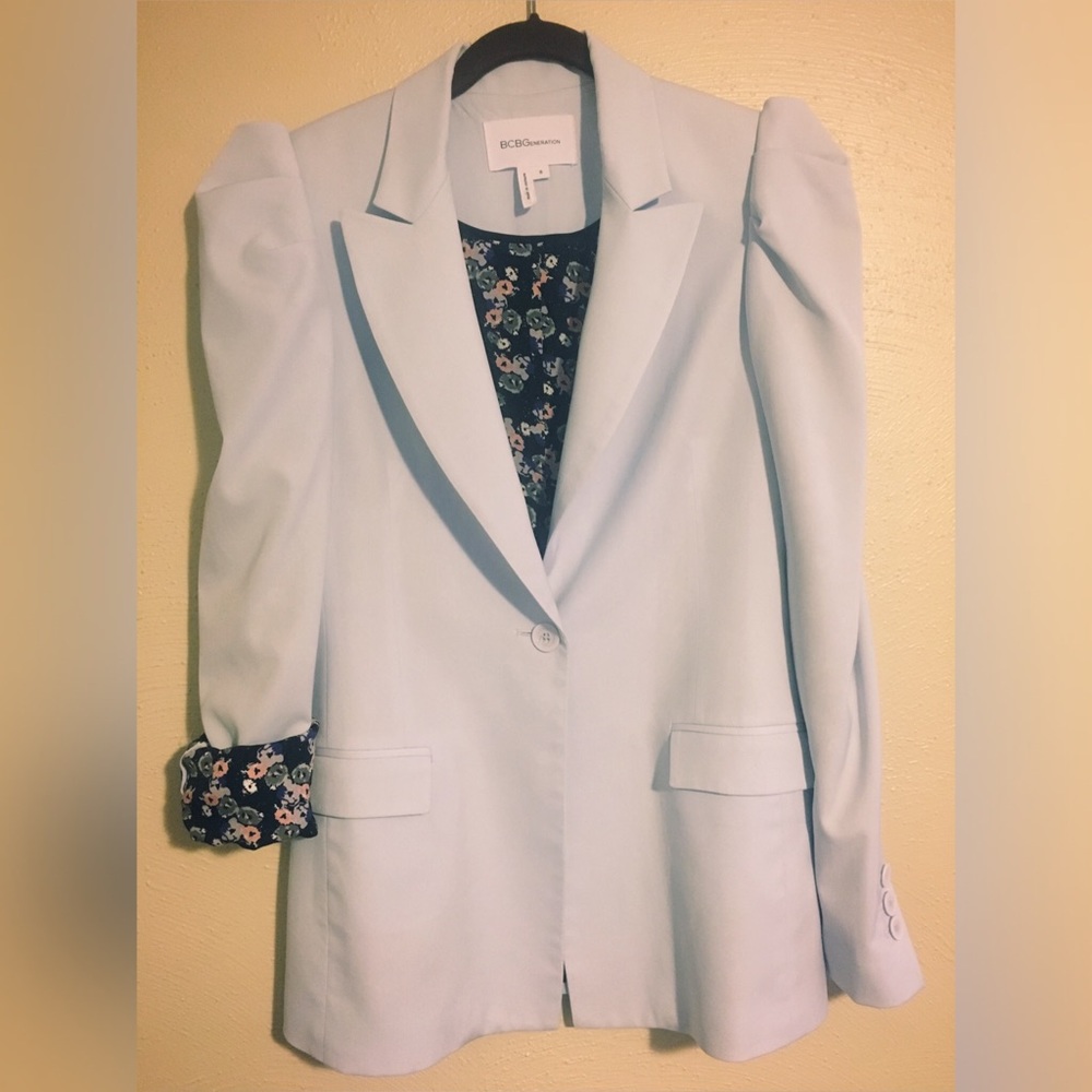 *FINAL* Bcbgeneration blue puffy shoulder blazer