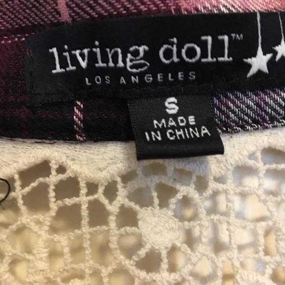 Plaid and lace cardigan - Picture 3 of 4