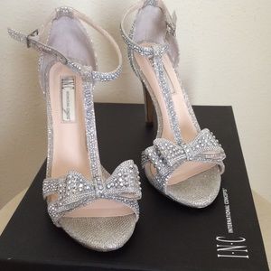 INC Reese Rhinestone Bow Evening Heels