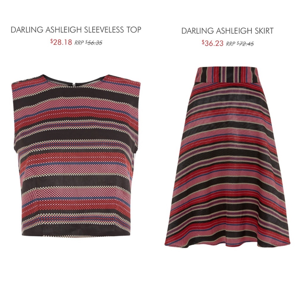 Darling London Ashleigh top & skirt