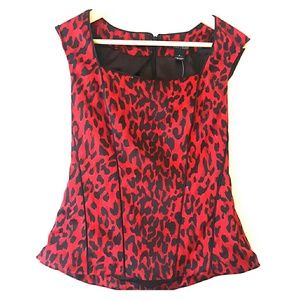 WHBM red leopard print corset top - NWT