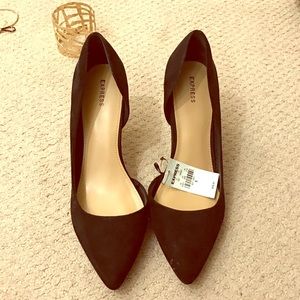 Express Black Suede Pumps size 9