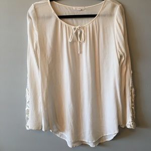 Flowy white long sleeve blouse