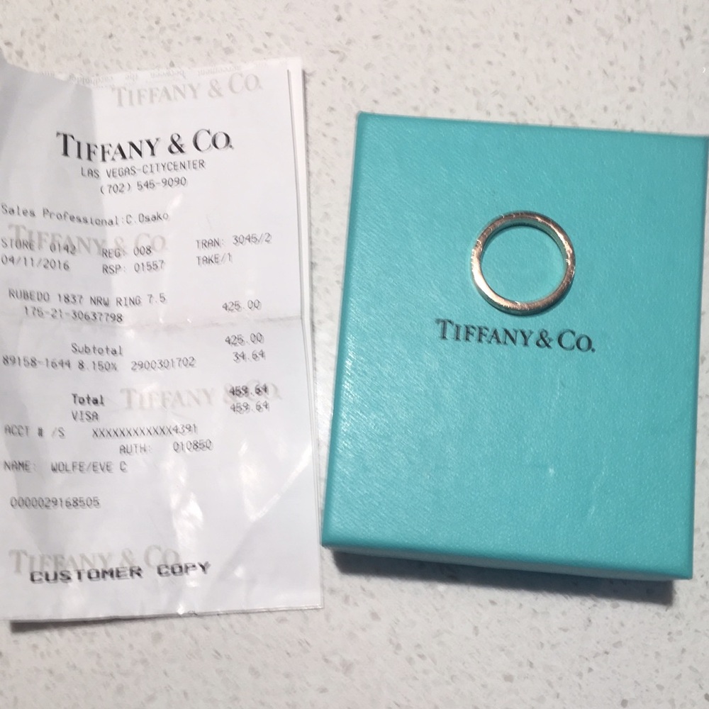 Tiffany & Co. 1837 Rose Gold ring
