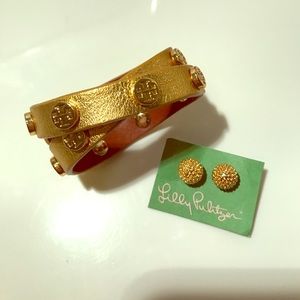 Tory Burch Double Wrap Bracelet + Bonus Earrings