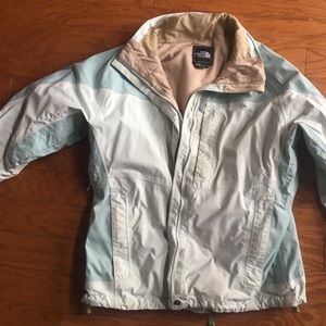 North face light blue wind breaker