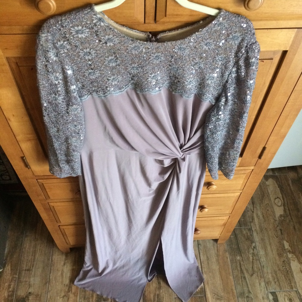 Alex evenings, tan gown size 16