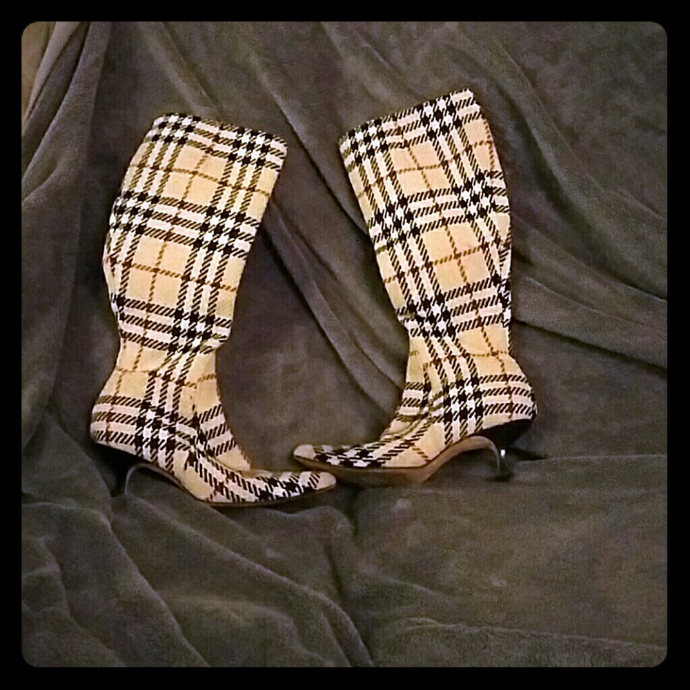 Knee high Burberry boots