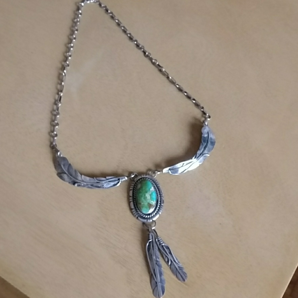 Authentic Navajo Real Turquoise Sterling Necklace