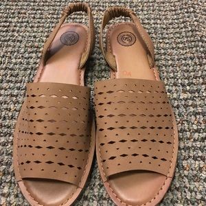 Tan Cut-Out Sandals