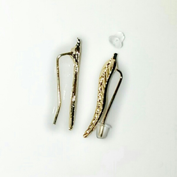 🆕 Silver Metal Leaf Earrings Clips - Picture 6 of 8