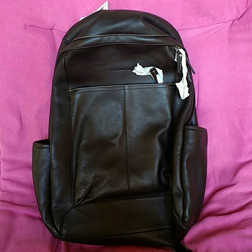 Coach Heritage Web Leather Backpack NWT SV/Brown