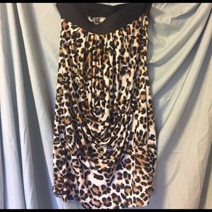 Leopard silky tube top