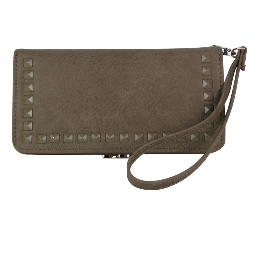 Tan Studded Look Fashion Wallet