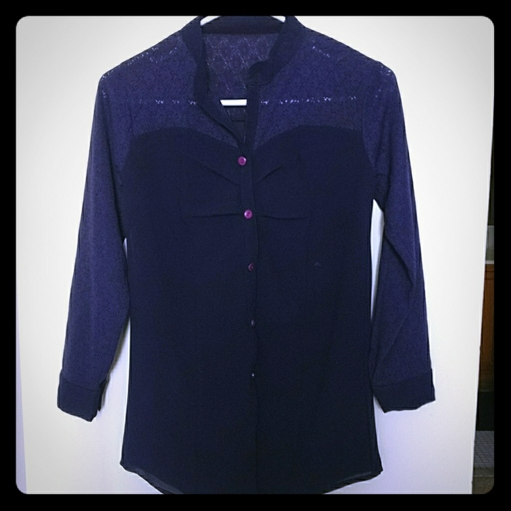 Gorgeous Navy Button Up Shirt