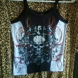 Skull Tank Top w/Rhinestines