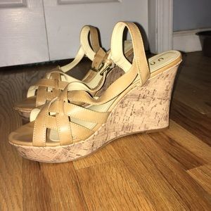 Unisa wedge sandals. About 4" wedge heal.