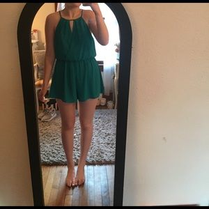 Green chiffon romper