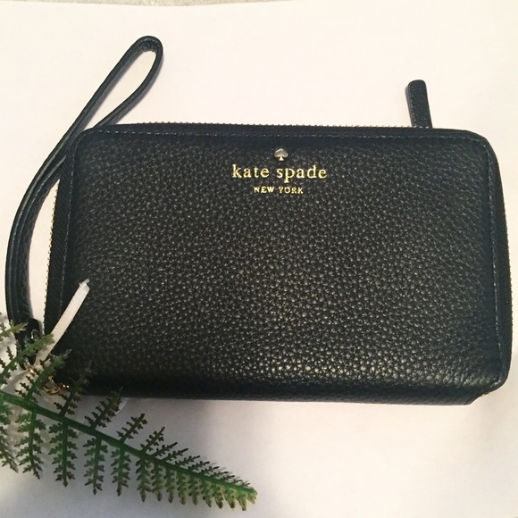 kate spade Handbags - Soft Black Leather Kate Spade Phone Wristlet